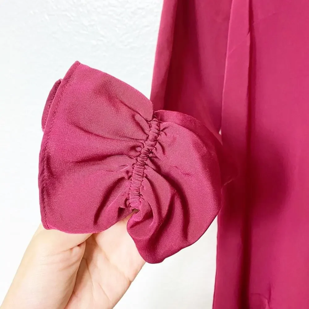ZOE BY RACHEL Womens Budgundy Ruffled Peplum Top SIZE XS BRAND NEW WITH TAGS